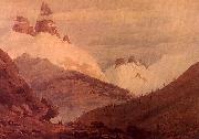 John Robert Cozens Between Chamonix and Martigny painting